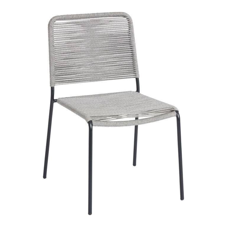 Lanah Nautical Rope And Metal Outdoor Stacking Chair Set Of 2