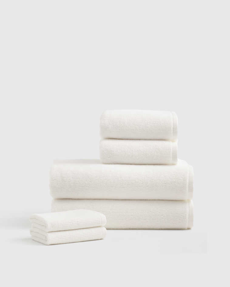 Turkish Ribbed Quick Dry Bath Towel Bundle