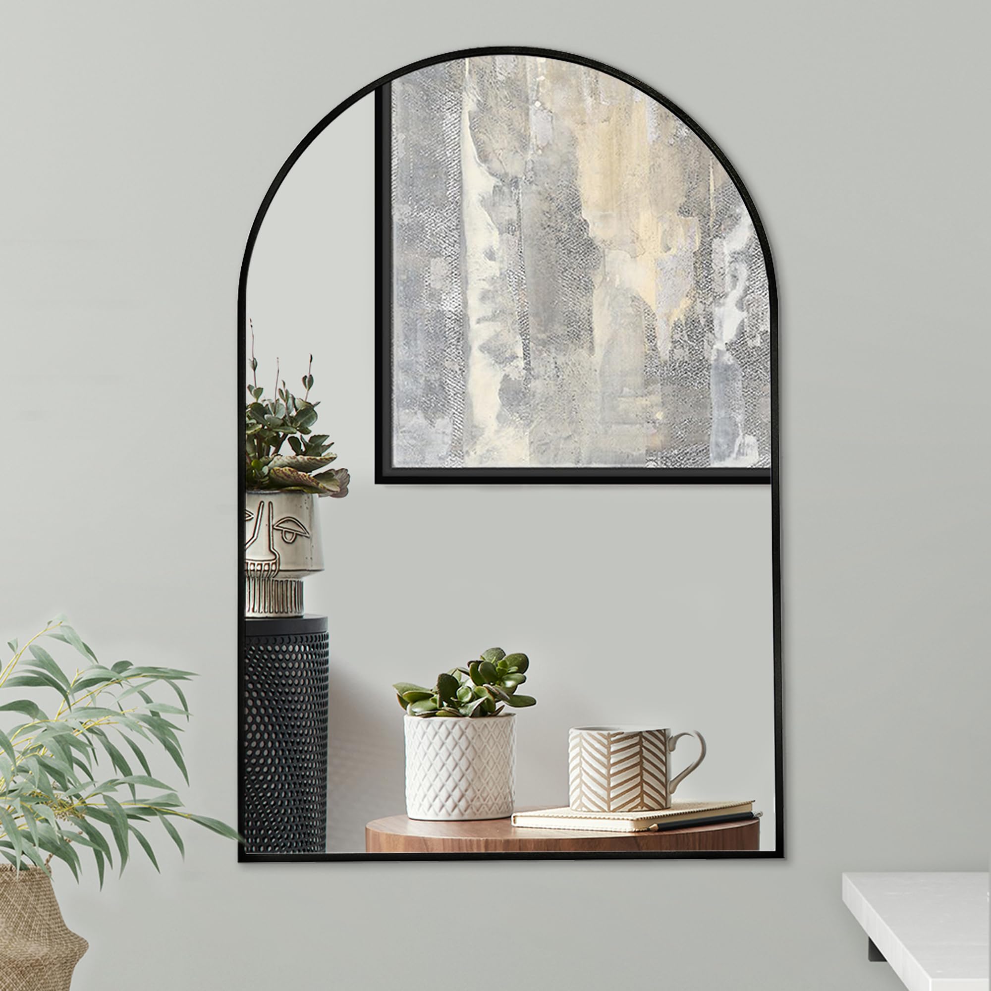 Americanflat 20x30 Arched Mirror - Large Hanging Mirror With Aluminum Frame - Modern Mirror For Bathroom