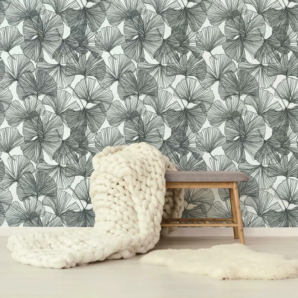 Bayou Breeze Lesure Leaves 165 L X 205 W Peel And Stick Wallpaper Roll