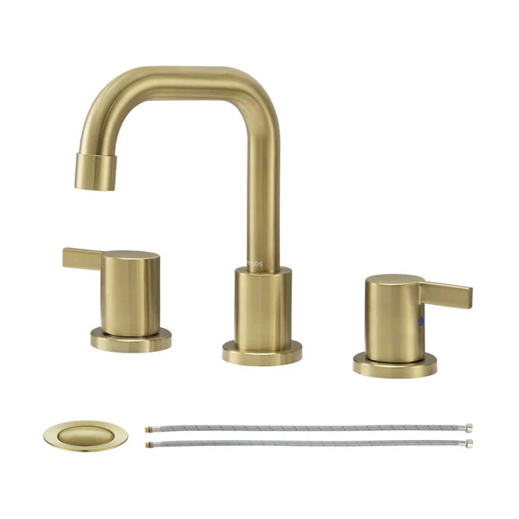 1364908 Parlos Home Widespread 2 Handle Bathroom Faucet With Drain Assembly