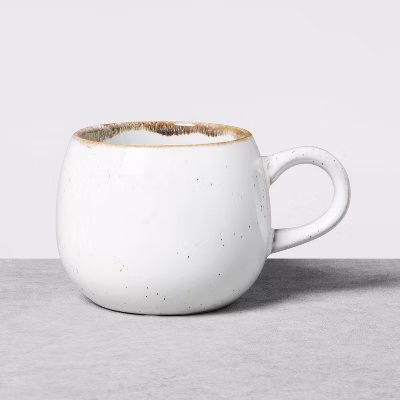 10oz Stoneware Reactive Glaze Round Mug Cream - Hearth & Hand™ With Magnolia: Dishwasher-safe, Microwave-safe