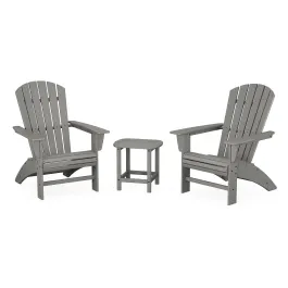 Nautical 3-piece Curveback Adirondack Set