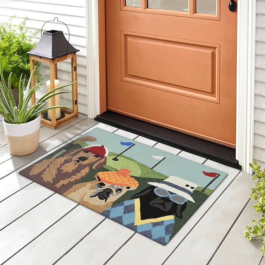 Liora Manne 2418/44 Front Porch Dog Putts & Mutts Multi Indoor/outdoor Rug