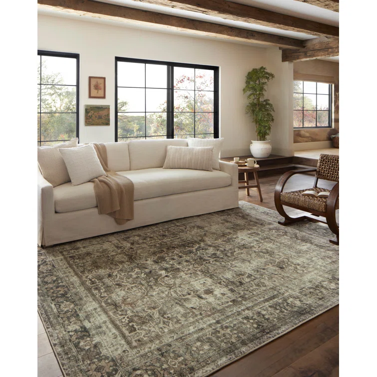 Magnolia Home By Joanna Gaines X Loloi Sinclair Machine Washable Pebble Taupe Area Rug