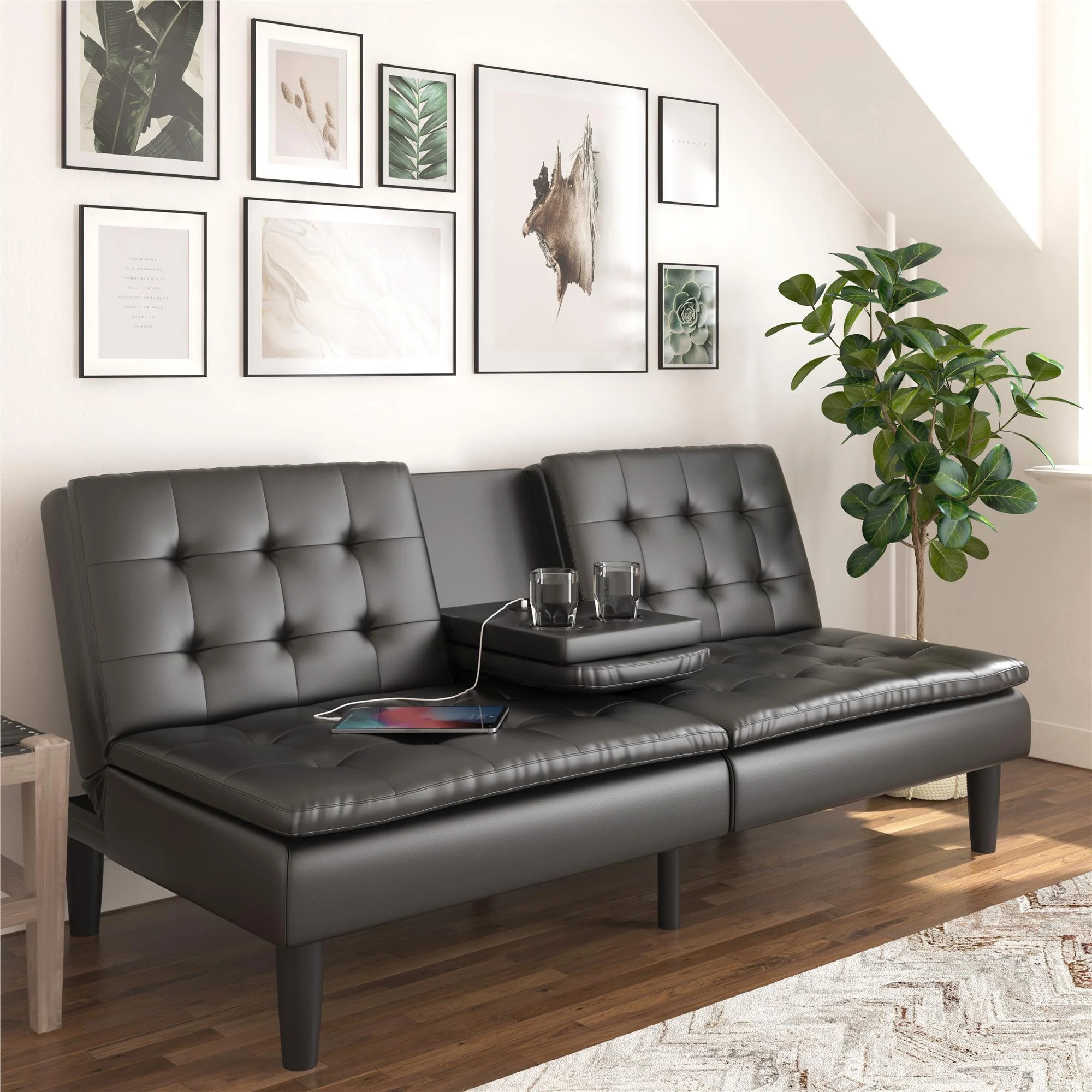 Futon With Cupholder And USB