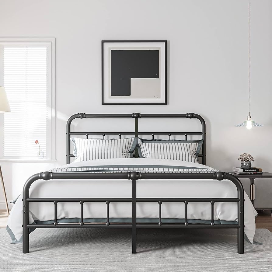 Bosrii King Size Bed Frame With Headboard And Footboard