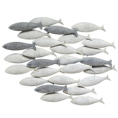 School Of Fish Wall Decor Gray - Stratton Home Decor