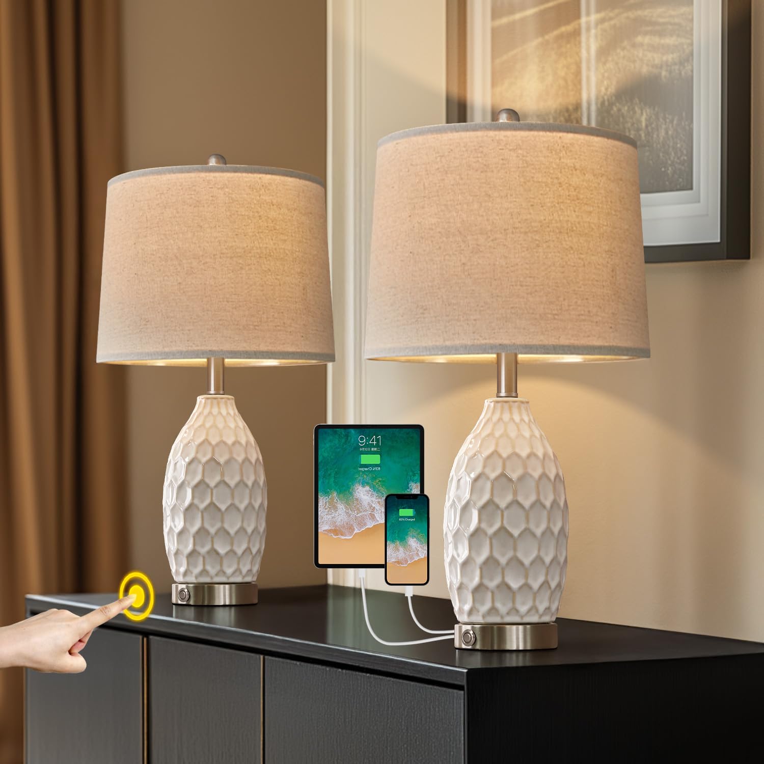 Usumkky Lamps For Bedrooms Set Of 2