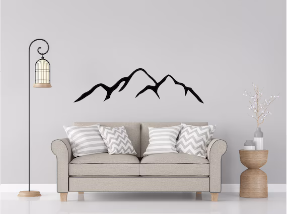 Mountain Range Modern Metal Wall Art