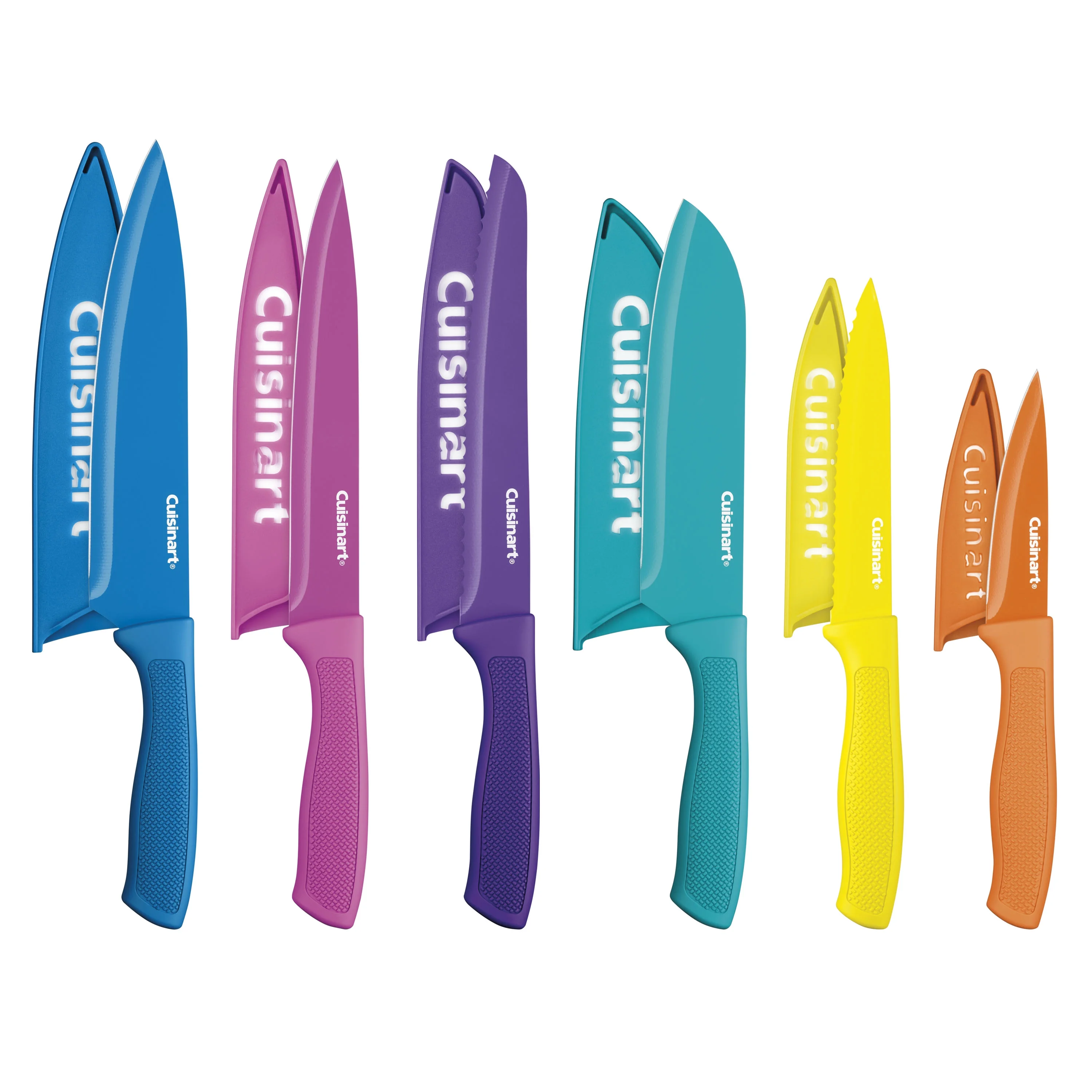 Cuisinart 12-piece Ceramic Coated Color Knife Set With Blade Guards, C55-12pcgw