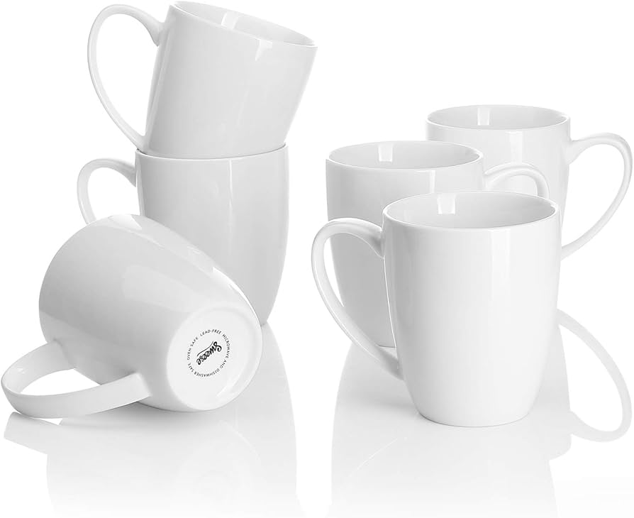 Sweese Porcelain Mugs - 12 Ounce For Coffee