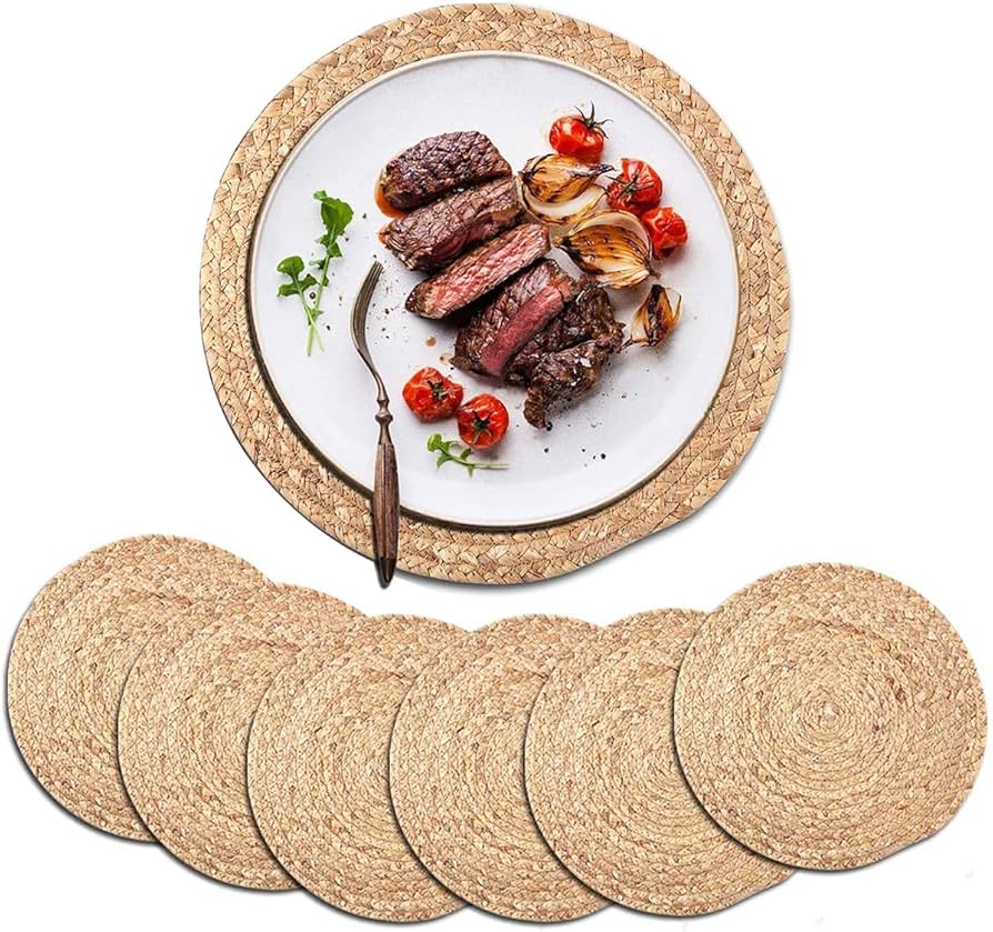 Dajamai Set Of 6 Round Woven Placemats