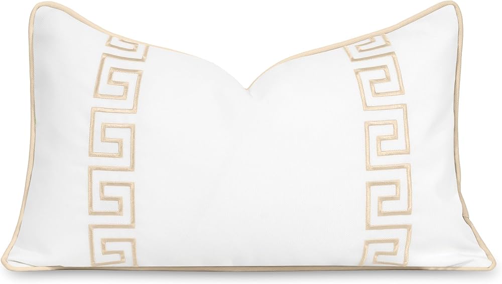 Hofdeco Premium Coastal Patio Indoor Outdoor Lumbar Pillow Cover Only