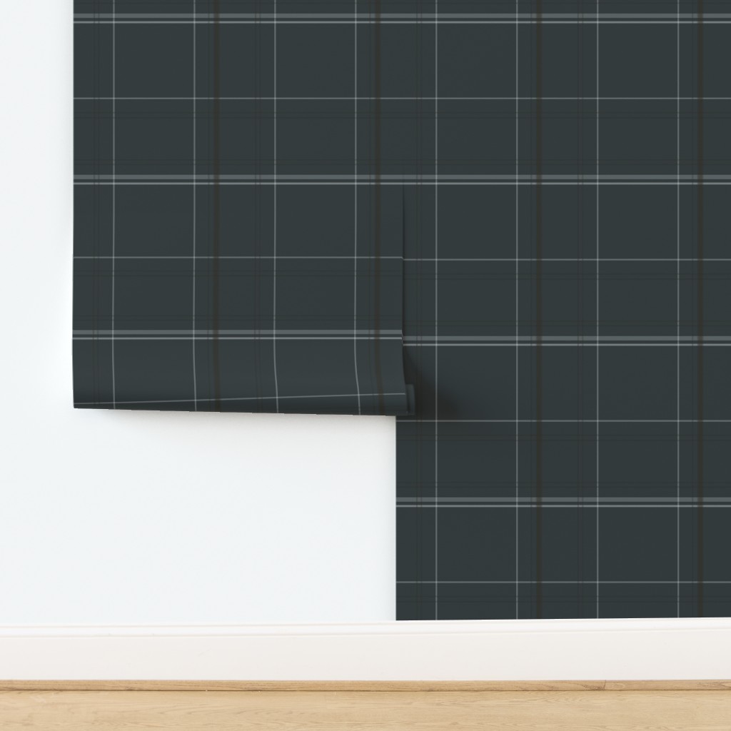 Moody Blue Gray Plaid Wallpaper