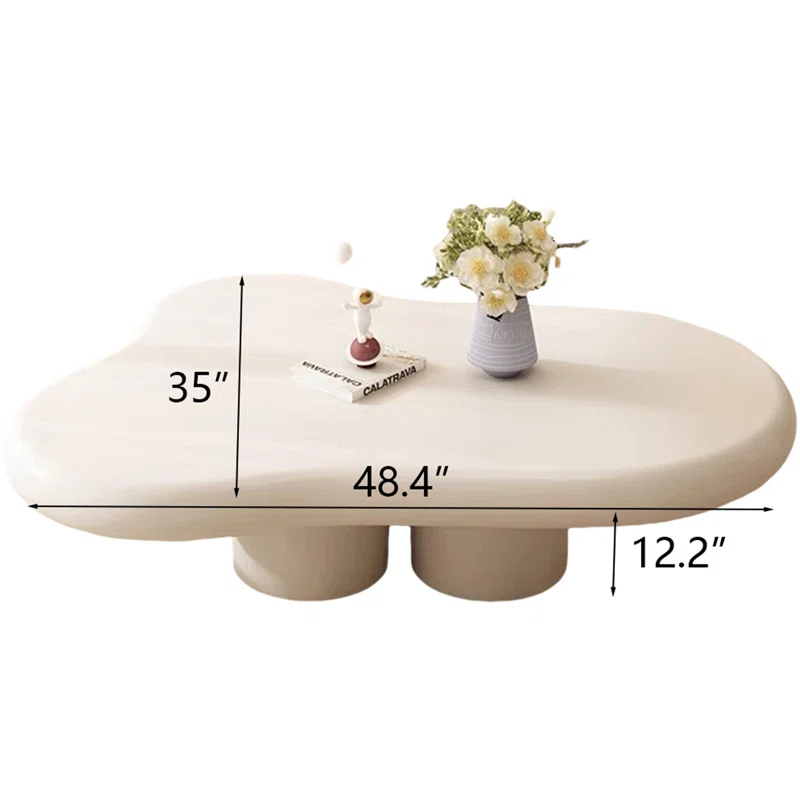 Orren Ellis Bothnian 484 Cloud Shape Modern 4 Legged Coffee Table