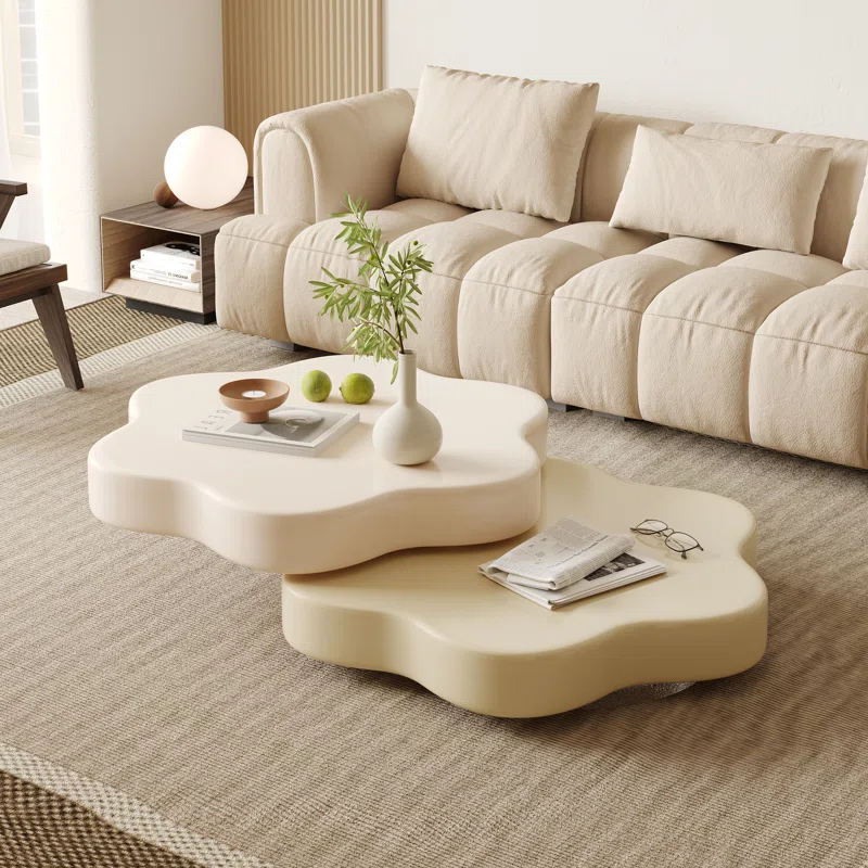 Latitude Run Masek Extendable Flower Shape Solid Coffee Table