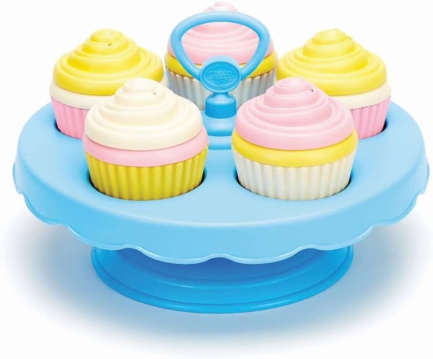 Green Toys Cupcake Set - 16 Piece Pretend Play