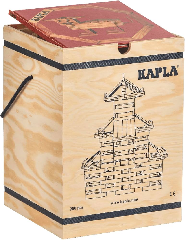 Kapla Wooden Construction Set - 280 Building Planks In A Chest With Art Book - For Ages 3+ : Toys & Games