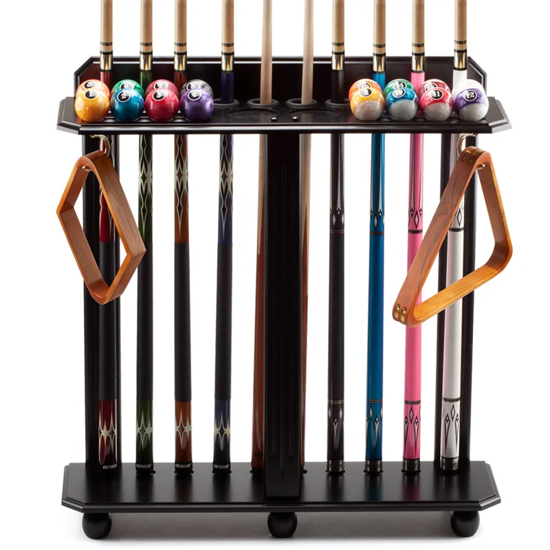 10 Billiard Pool Cue Stick Floor Stand Rack