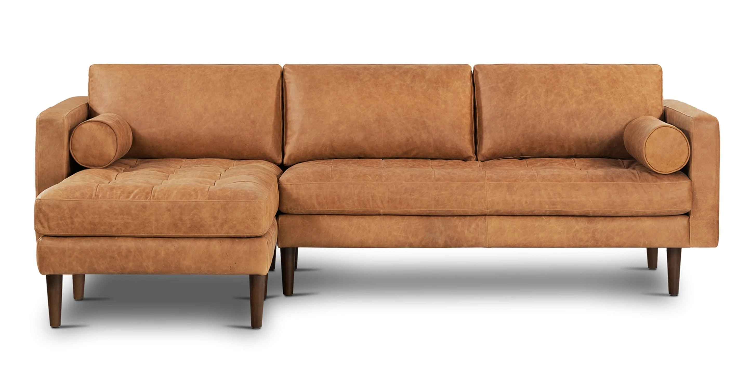 Walnut Finish Napa Left-facing Sectional Sofa - Poly & Bark