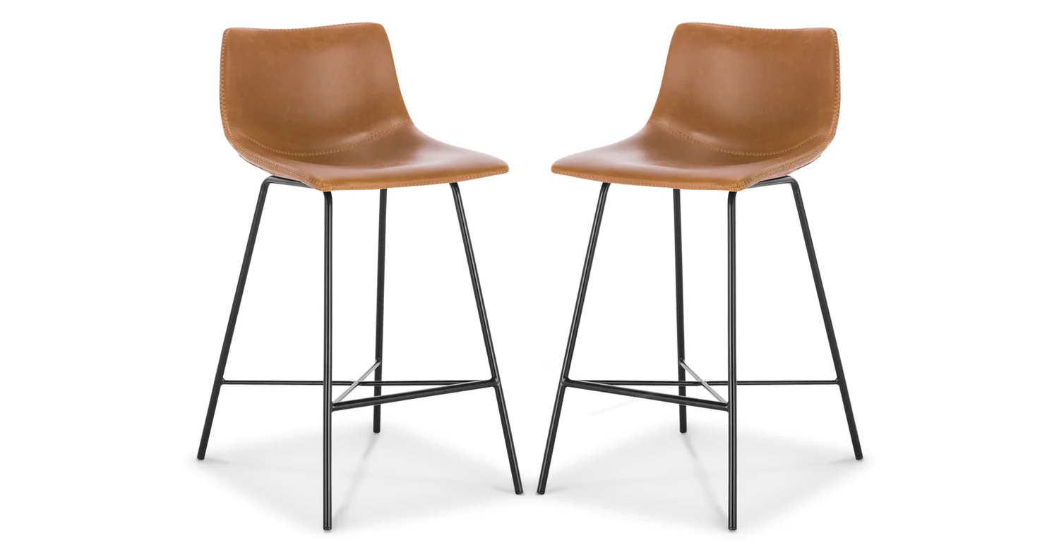 Tan Paxton Counter Height Bar Stools | Poly & Bark