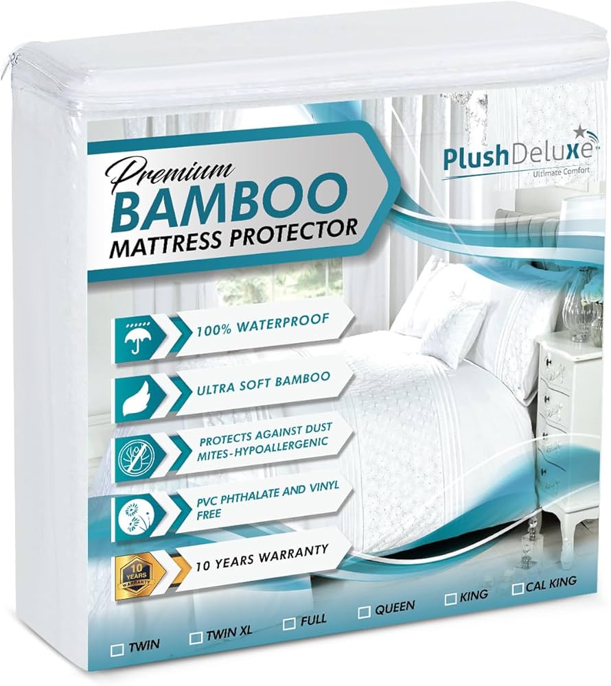 Plushdeluxe Premium Bamboo Mattress Protector 