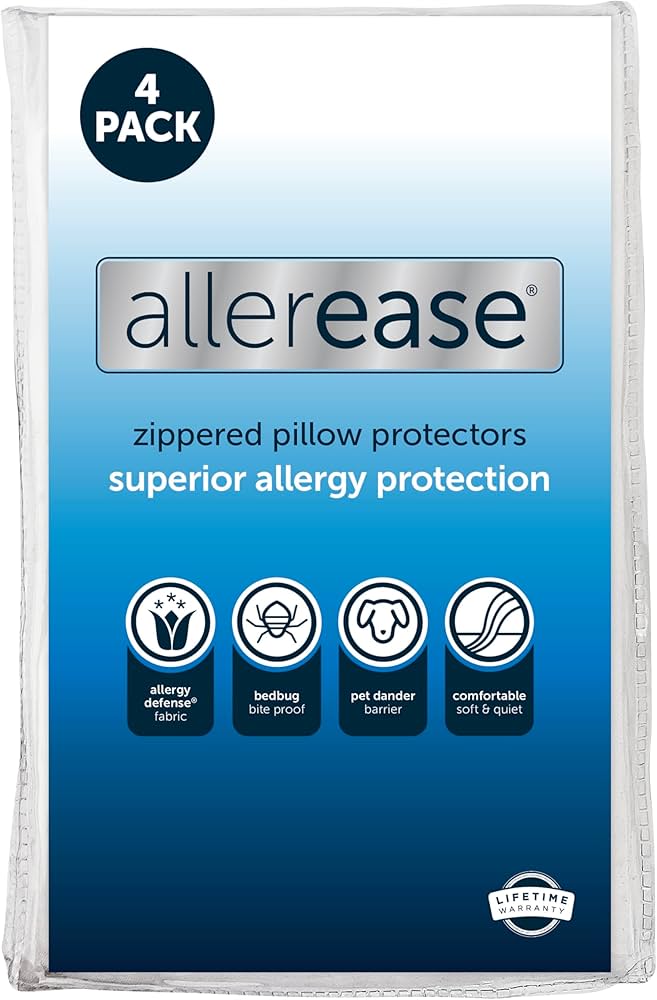 Set Of 4 King Allerease Pillow Protectors - Moisture Wicking