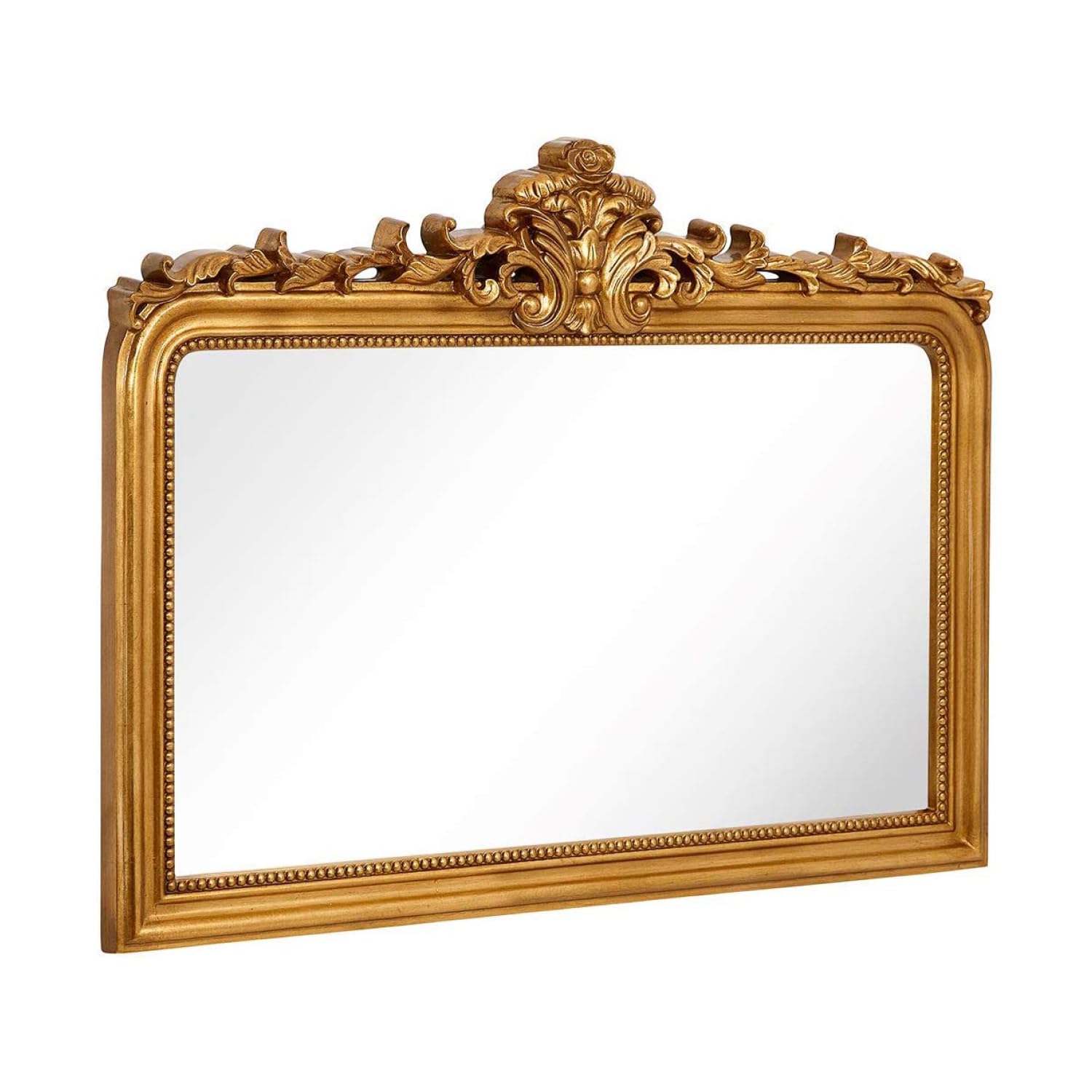 Hamilton Hills 30x40 Vintage Gold Mirror - French Baroque And Antique Arched Mirror For Wall Decor - Gold Bathroom Mirror - Ornate Entryway Mirrors For Wall - Decorative Vanity Mirror : Home & Kitchen