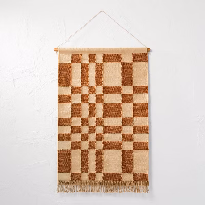 24" X 36" Hand Woven Jute/polyester Wall Art With Wooden Dowel - Threshold™: Boho-chic, Textured Look, Easy To Hang