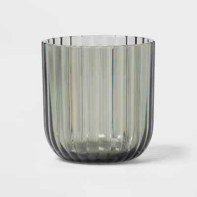 11oz Plastic Ribbed Short Tumbler Green - Threshold™: Bpa-free Drinkware, Dishwasher-safe, Cold Beverages, 1 Piece