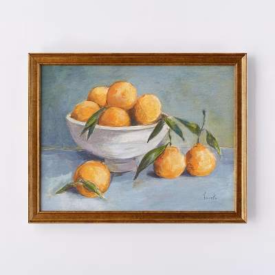 18" X 14" Citrus Harvest Framed Wall Canvas Antique Gold - Threshold™ Designed With Studio Mcgee
