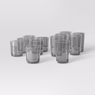 12pk Mixed Bower Tumbler Set Gray - Threshold