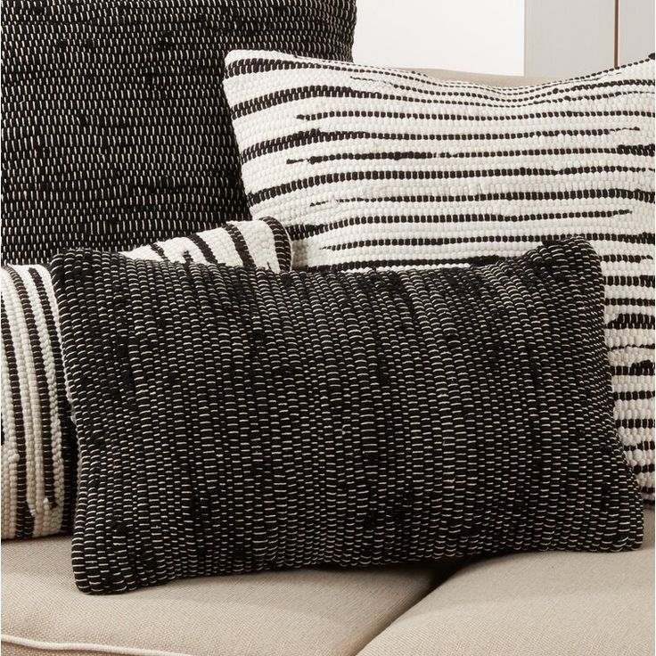Saro Noir Cotton Lumbar Pillow
