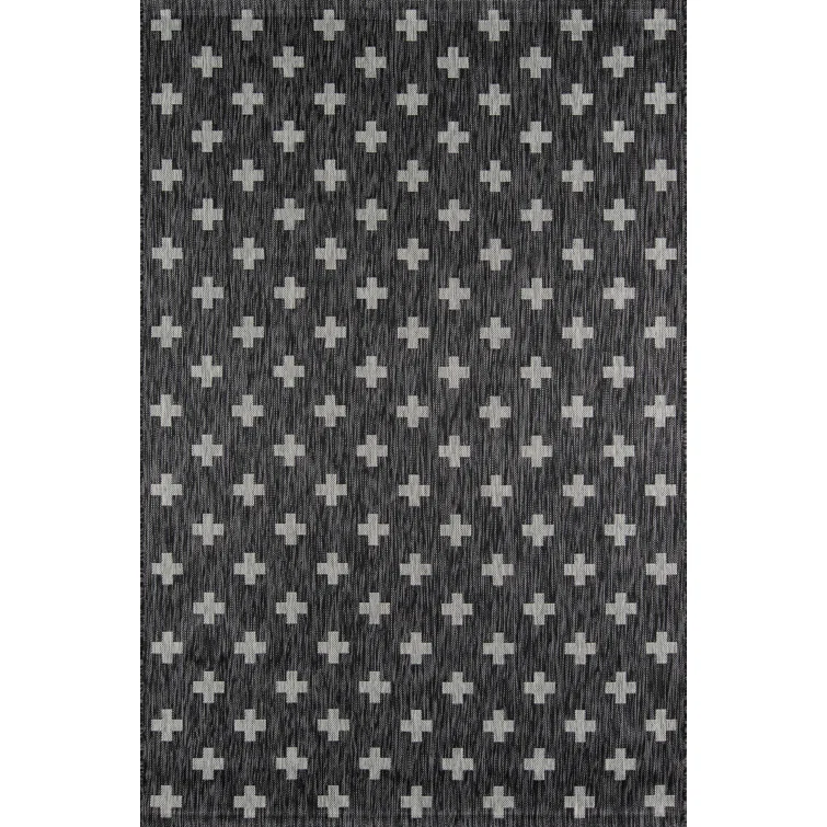 Novogratz Umbria Striped Charcoal Indoor Outdoor Area Rug