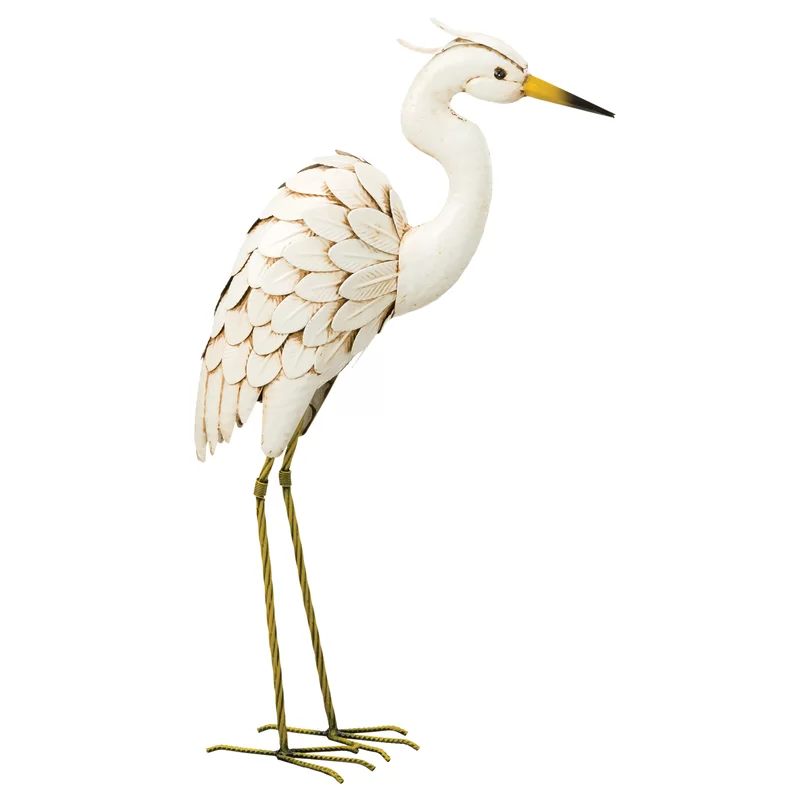 Bay Isle Home Llanes Snowy Egret Looking Down Statue
