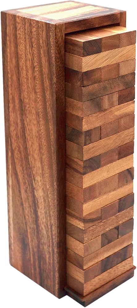 Bsiri Wood Tumbling Tower Game - Ideal For Party Games