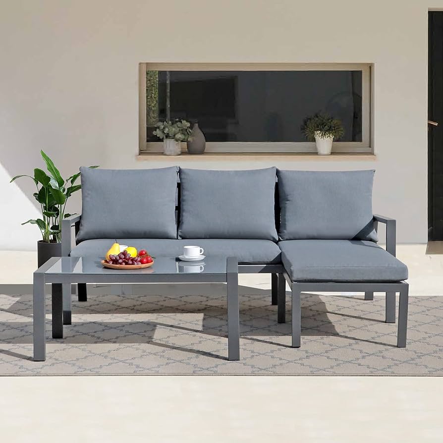 Soleil Jardin Outdoor Patio Furniture Set With Chaise Lounge