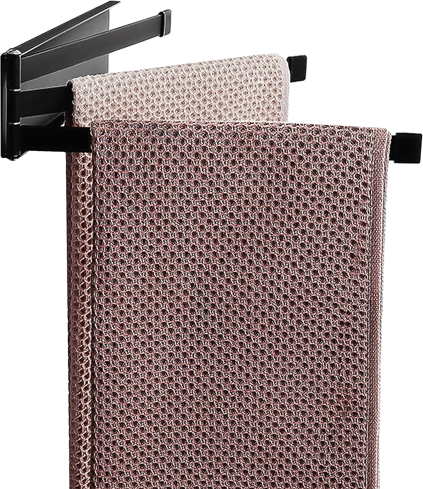 Yeavs Swing Towel Holder Rack Matte Black