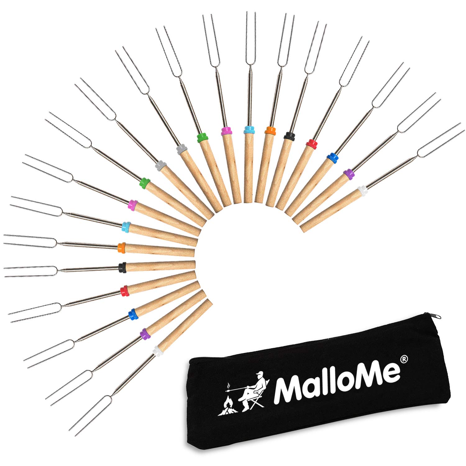 Mallome Smores Sticks For Fire Pit Extra Long - Marshmallow Roasting Sticks Smores Kit -smore Skewers Hot Dog Fork Campfire Cooking Equipment