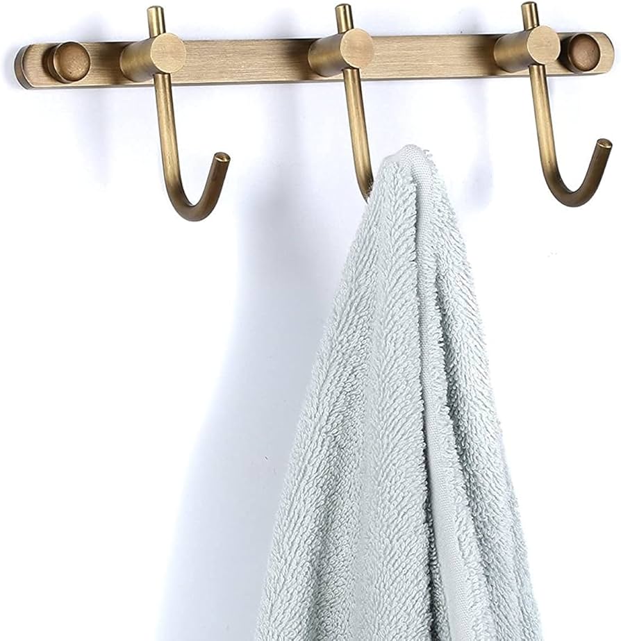 Wincase Antique Brass Towel Hook Rack