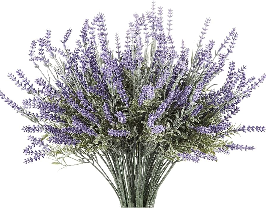 Butterfly Craze Artificial Lavender 8-piece Bundle – Lifelike Faux Silk Plants For Crafting Or Home Decor – Great For Pairing With Other Fake/dried Flowers Like Purple Roses To Create Wedding Bouquets : Home & Kitchen