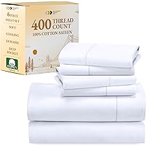 California Design Den 6-pc Queen Size Sheet Set With 4 Pillowcases - 400 Thread Count 100% Cotton Sheets
