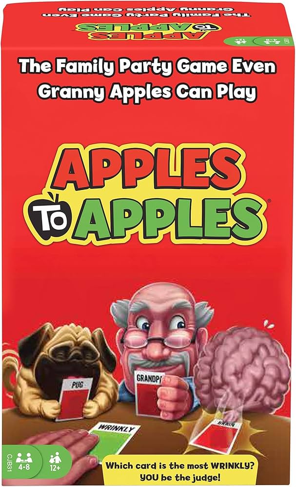 Mattel Games Apples To Apples Card Game With Family-friendly Words To Make Crazy Combinations For Kids