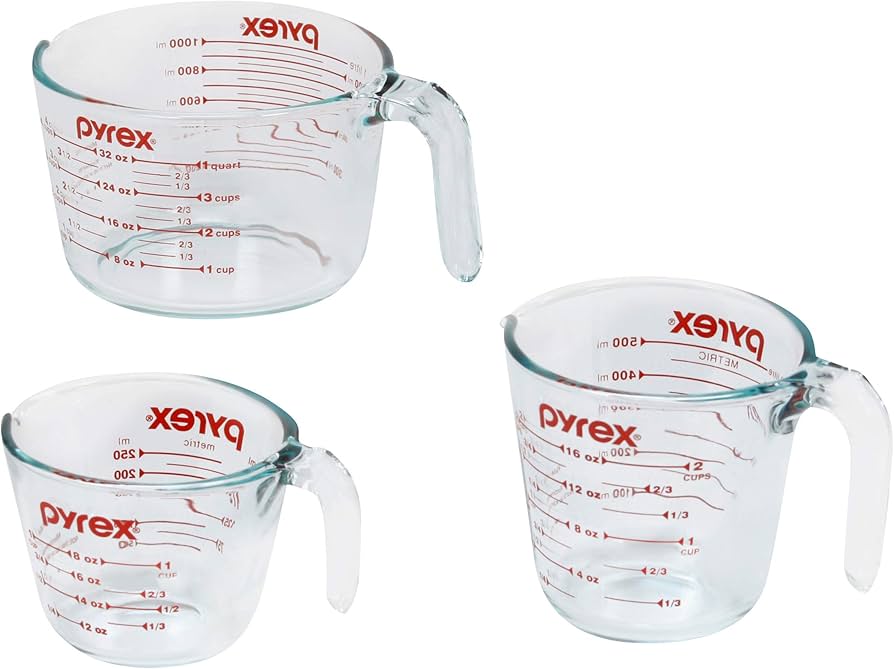 Pyrex 3 Piece Measuring Cup Set