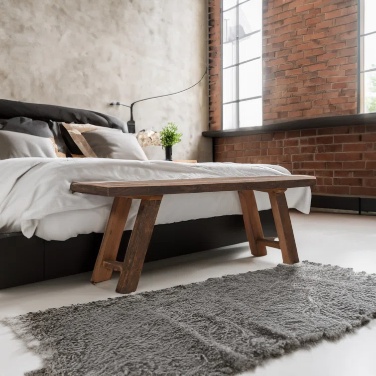 Wade Logan Audelio Unfinished Rustic Solid Wood Bench