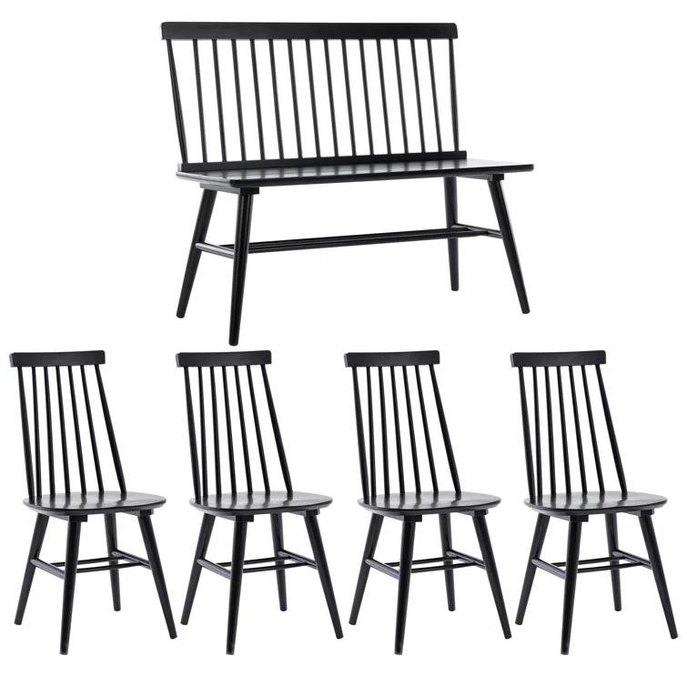 Alvie 6 Person Solid Wood Dining Set
