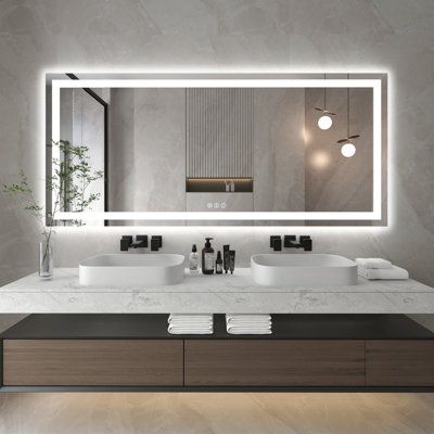 Wrought Studio Dokes Frameless Led Vanity Wall Mirror Passed Etl