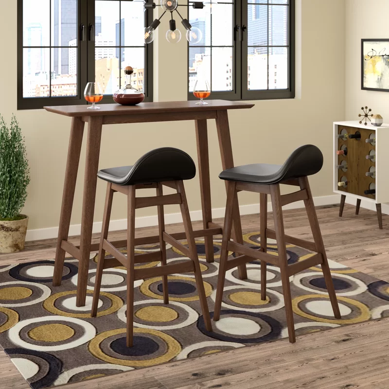 Wade Logan Breashears 3 Piece Pub Table Set