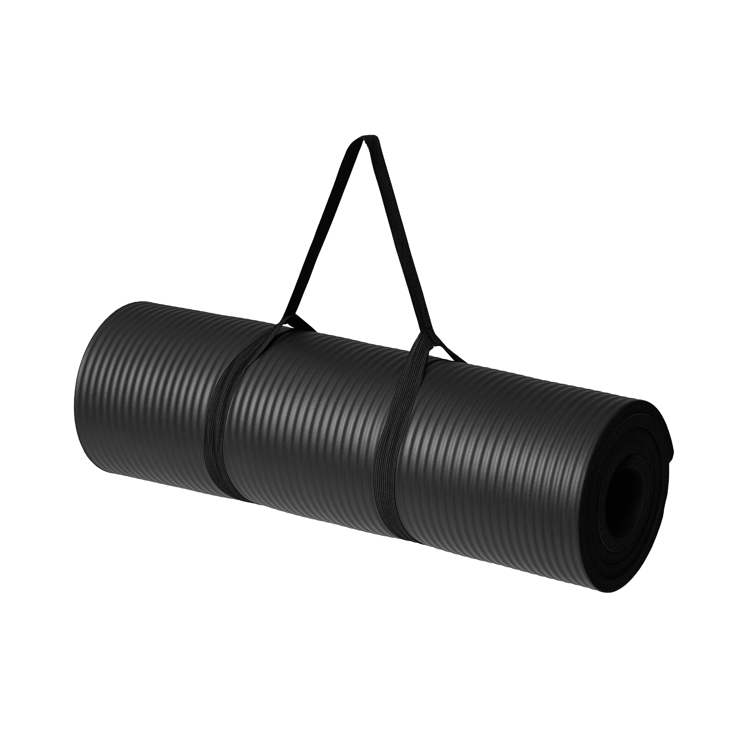 Basics 1/2 Inch Extra Thick Exercise Yoga Mat With Carrying Strap